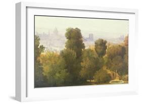 Paris Seen from the Heights of Belleville, C.1830-Pierre Etienne Theodore Rousseau-Framed Giclee Print