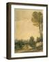 Paris Seen from the Pere Lachaise Cemetery, C1825-Richard Parkes Bonington-Framed Giclee Print