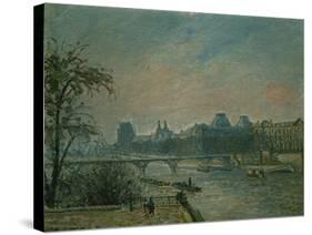 Paris: Seine River and Louvre Palace, 1903-Camille Pissarro-Stretched Canvas