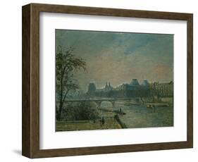 Paris: Seine River and Louvre Palace, 1903-Camille Pissarro-Framed Giclee Print