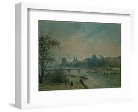 Paris: Seine River and Louvre Palace, 1903-Camille Pissarro-Framed Giclee Print