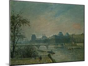 Paris: Seine River and Louvre Palace, 1903-Camille Pissarro-Mounted Giclee Print