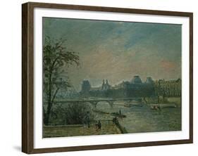 Paris: Seine River and Louvre Palace, 1903-Camille Pissarro-Framed Giclee Print