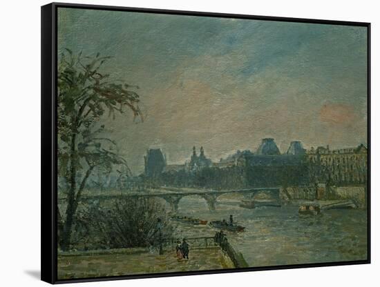 Paris: Seine River and Louvre Palace, 1903-Camille Pissarro-Framed Stretched Canvas