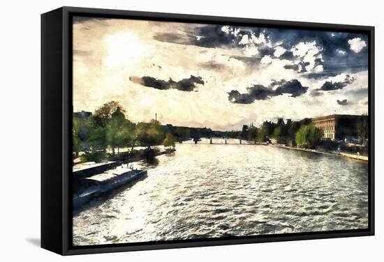 Paris Seine Sunset-Philippe Hugonnard-Framed Stretched Canvas