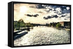 Paris Seine Sunset-Philippe Hugonnard-Framed Stretched Canvas