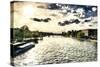 Paris Seine Sunset-Philippe Hugonnard-Stretched Canvas