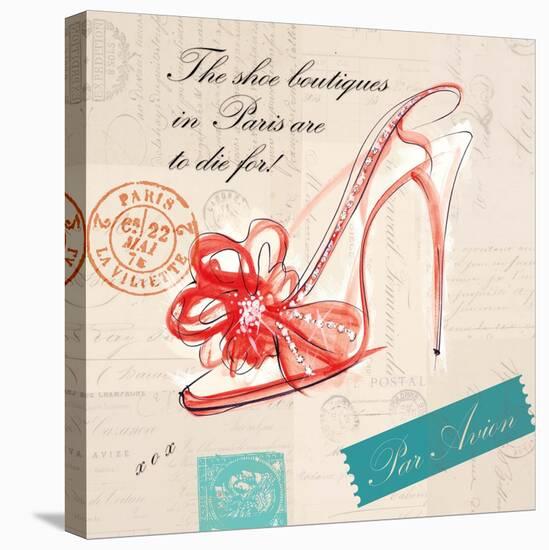 Paris Shoe Bow-Barbara Lindner-Stretched Canvas