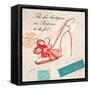 Paris Shoe Bow-Barbara Lindner-Framed Stretched Canvas