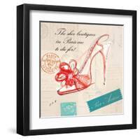 Paris Shoe Bow-Barbara Lindner-Framed Art Print