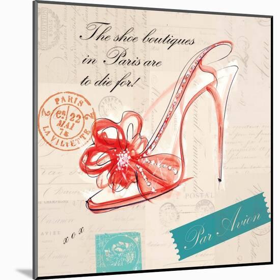 Paris Shoe Bow-Barbara Lindner-Mounted Art Print