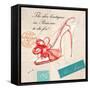 Paris Shoe Bow-Barbara Lindner-Framed Stretched Canvas