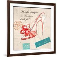 Paris Shoe Bow-Barbara Lindner-Framed Art Print