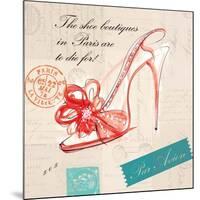 Paris Shoe Bow-Barbara Lindner-Mounted Art Print