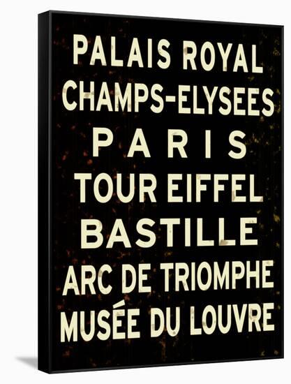 Paris Sign-null-Framed Stretched Canvas