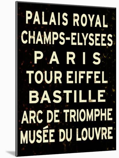 Paris Sign-null-Mounted Art Print