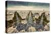 Paris Skyline - Avenue Des Champs-Elysees. View from Arc De Triomphe, Paris, France. Vintage, Retro-Michal Bednarek-Stretched Canvas