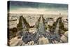 Paris Skyline - Avenue Des Champs-Elysees. View from Arc De Triomphe, Paris, France. Vintage, Retro-Michal Bednarek-Stretched Canvas