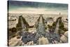 Paris Skyline - Avenue Des Champs-Elysees. View from Arc De Triomphe, Paris, France. Vintage, Retro-Michal Bednarek-Stretched Canvas