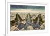 Paris Skyline - Avenue Des Champs-Elysees. View from Arc De Triomphe, Paris, France. Vintage, Retro-Michal Bednarek-Framed Photographic Print