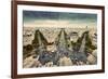 Paris Skyline - Avenue Des Champs-Elysees. View from Arc De Triomphe, Paris, France. Vintage, Retro-Michal Bednarek-Framed Photographic Print