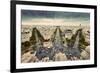 Paris Skyline - Avenue Des Champs-Elysees. View from Arc De Triomphe, Paris, France. Vintage, Retro-Michal Bednarek-Framed Photographic Print