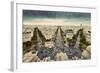 Paris Skyline - Avenue Des Champs-Elysees. View from Arc De Triomphe, Paris, France. Vintage, Retro-Michal Bednarek-Framed Photographic Print