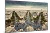 Paris Skyline - Avenue Des Champs-Elysees. View from Arc De Triomphe, Paris, France. Vintage, Retro-Michal Bednarek-Mounted Photographic Print