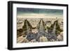 Paris Skyline - Avenue Des Champs-Elysees. View from Arc De Triomphe, Paris, France. Vintage, Retro-Michal Bednarek-Framed Photographic Print