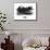 Paris Skyline Brush Stroke - Black II-NaxArt-Mounted Art Print displayed on a wall