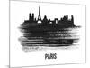 Paris Skyline Brush Stroke - Black II-NaxArt-Mounted Art Print