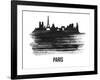 Paris Skyline Brush Stroke - Black II-NaxArt-Framed Art Print