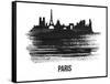 Paris Skyline Brush Stroke - Black II-NaxArt-Framed Stretched Canvas