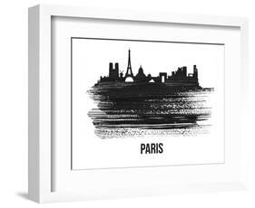 Paris Skyline Brush Stroke - Black II-NaxArt-Framed Art Print