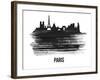 Paris Skyline Brush Stroke - Black II-NaxArt-Framed Art Print