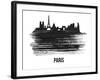 Paris Skyline Brush Stroke - Black II-NaxArt-Framed Art Print