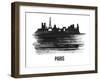 Paris Skyline Brush Stroke - Black II-NaxArt-Framed Art Print