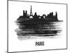 Paris Skyline Brush Stroke - Black II-NaxArt-Mounted Art Print