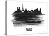 Paris Skyline Brush Stroke - Black II-NaxArt-Stretched Canvas