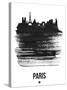 Paris Skyline Brush Stroke - Black-NaxArt-Stretched Canvas