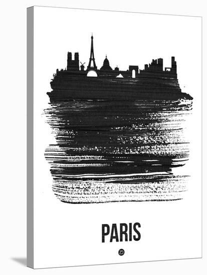 Paris Skyline Brush Stroke - Black-NaxArt-Stretched Canvas