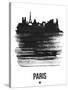 Paris Skyline Brush Stroke - Black-NaxArt-Stretched Canvas
