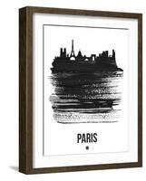 Paris Skyline Brush Stroke - Black-NaxArt-Framed Art Print