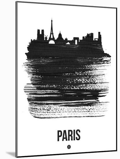 Paris Skyline Brush Stroke - Black-NaxArt-Mounted Art Print