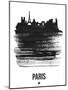 Paris Skyline Brush Stroke - Black-NaxArt-Mounted Art Print