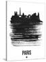 Paris Skyline Brush Stroke - Black-NaxArt-Stretched Canvas