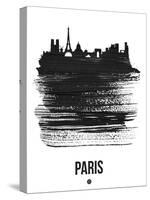 Paris Skyline Brush Stroke - Black-NaxArt-Stretched Canvas