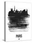 Paris Skyline Brush Stroke - Black-NaxArt-Stretched Canvas