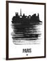 Paris Skyline Brush Stroke - Black-NaxArt-Framed Art Print