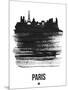 Paris Skyline Brush Stroke - Black-NaxArt-Mounted Art Print